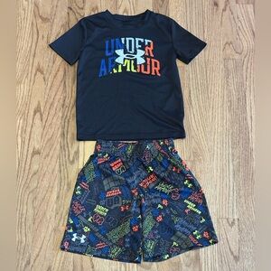 Under Armour Boys Tech Short Sleeved Shirt and Shorts size 6